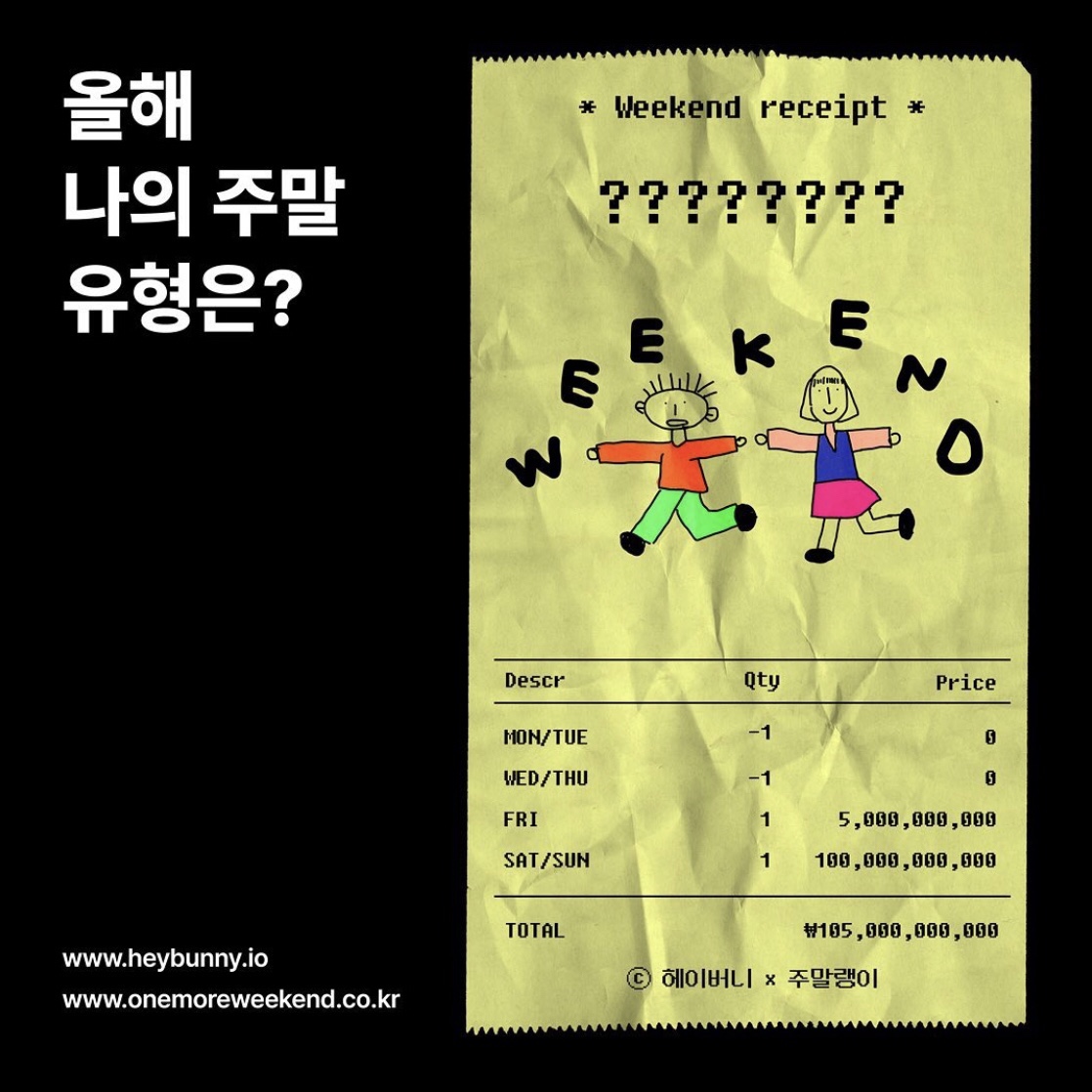 나의 올해 주말 모습은? 2021 주말 정산 테스트하기