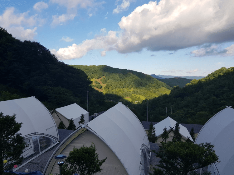 산꼭대기에서 즐기는 글램핑, 코뿔소글램핑
