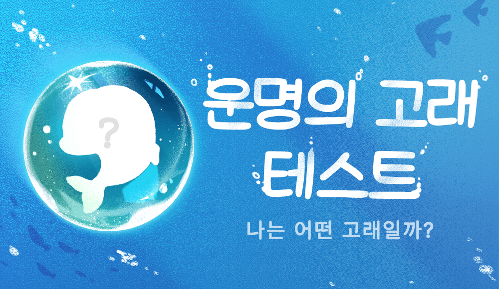 고래로 알아보는 나의 성향,  지금 모험 시작하자랭🦈