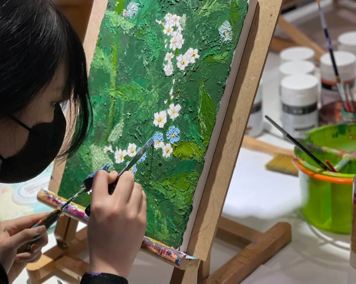 남산뷰 화실에서 즐기는 와인 & 나이프페인팅